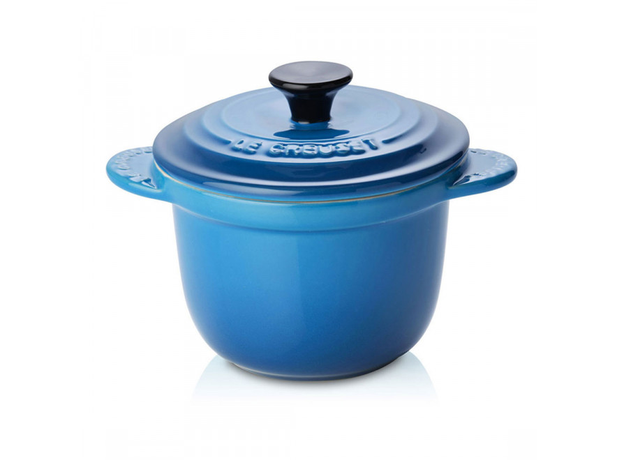 Le Creuset Мини-кокотница 13 см с крышкой, синяя Every Marseille | https://grandposuda.com.ua
