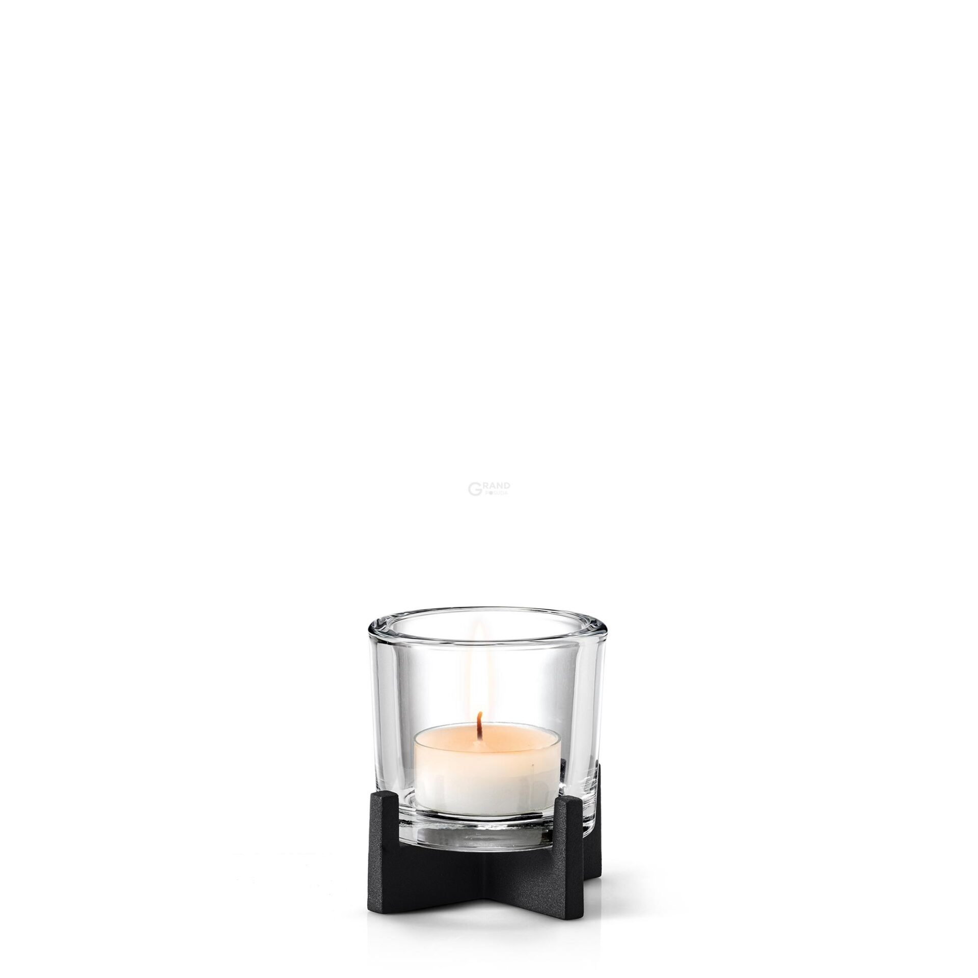 Blomus Скляний свічник 10,5 х10,5 см Nero | https://grandposuda.com.ua