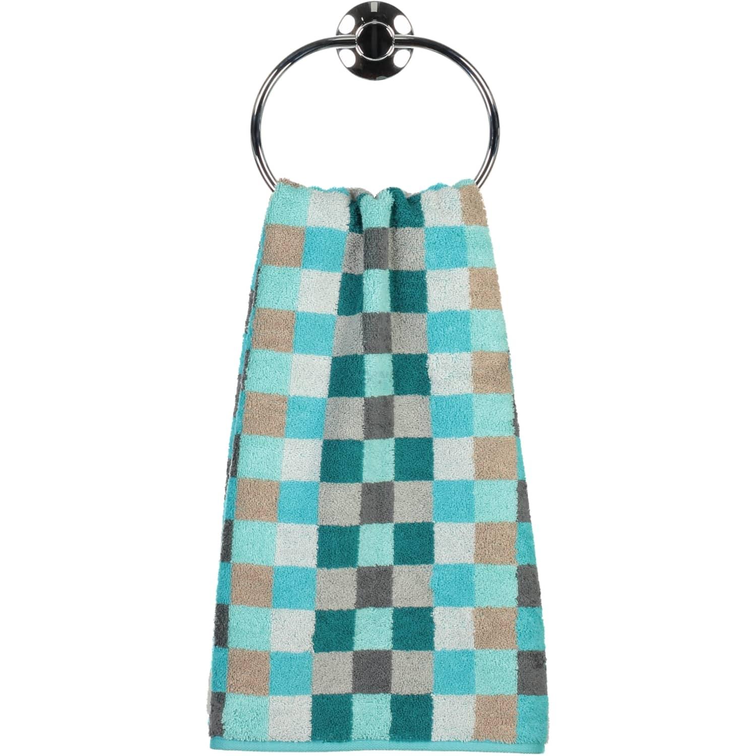 Полотенце для рук 50 х 100 см Turquoise Karo Unique Cawo | https://grandposuda.com.ua