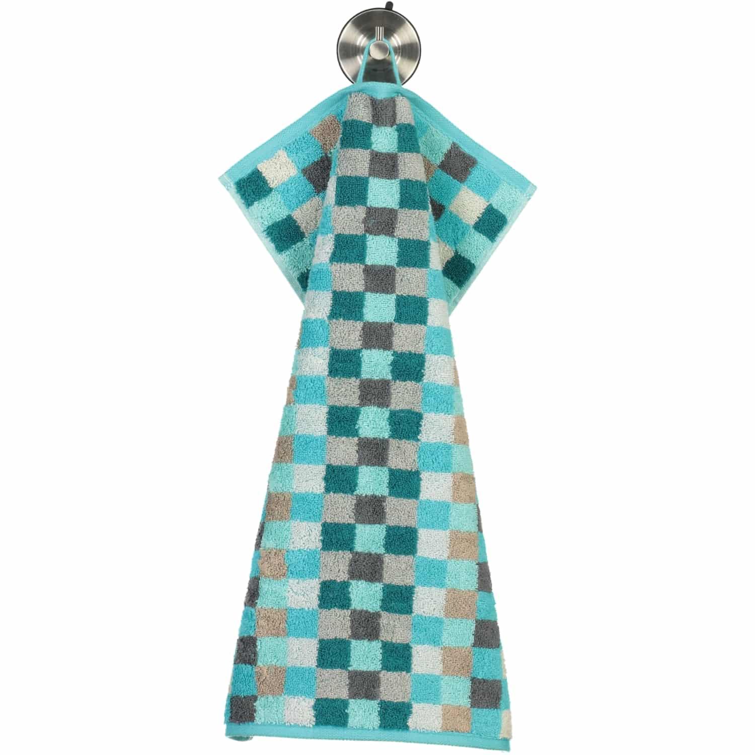 Полотенце гостевое 30 х 50 см Turquoise Karo Unique Cawo | https://grandposuda.com.ua