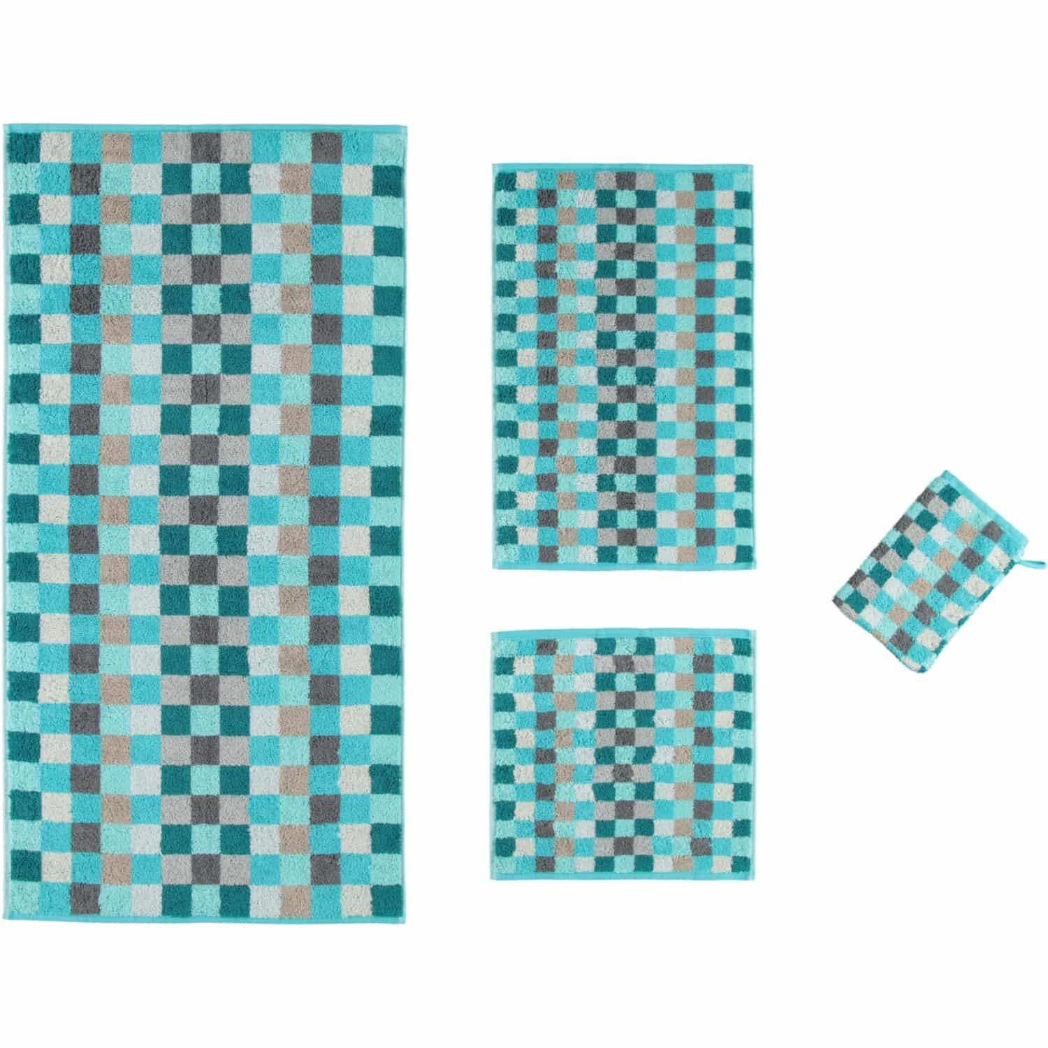 Полотенце гостевое 30 х 50 см Turquoise Karo Unique Cawo | https://grandposuda.com.ua