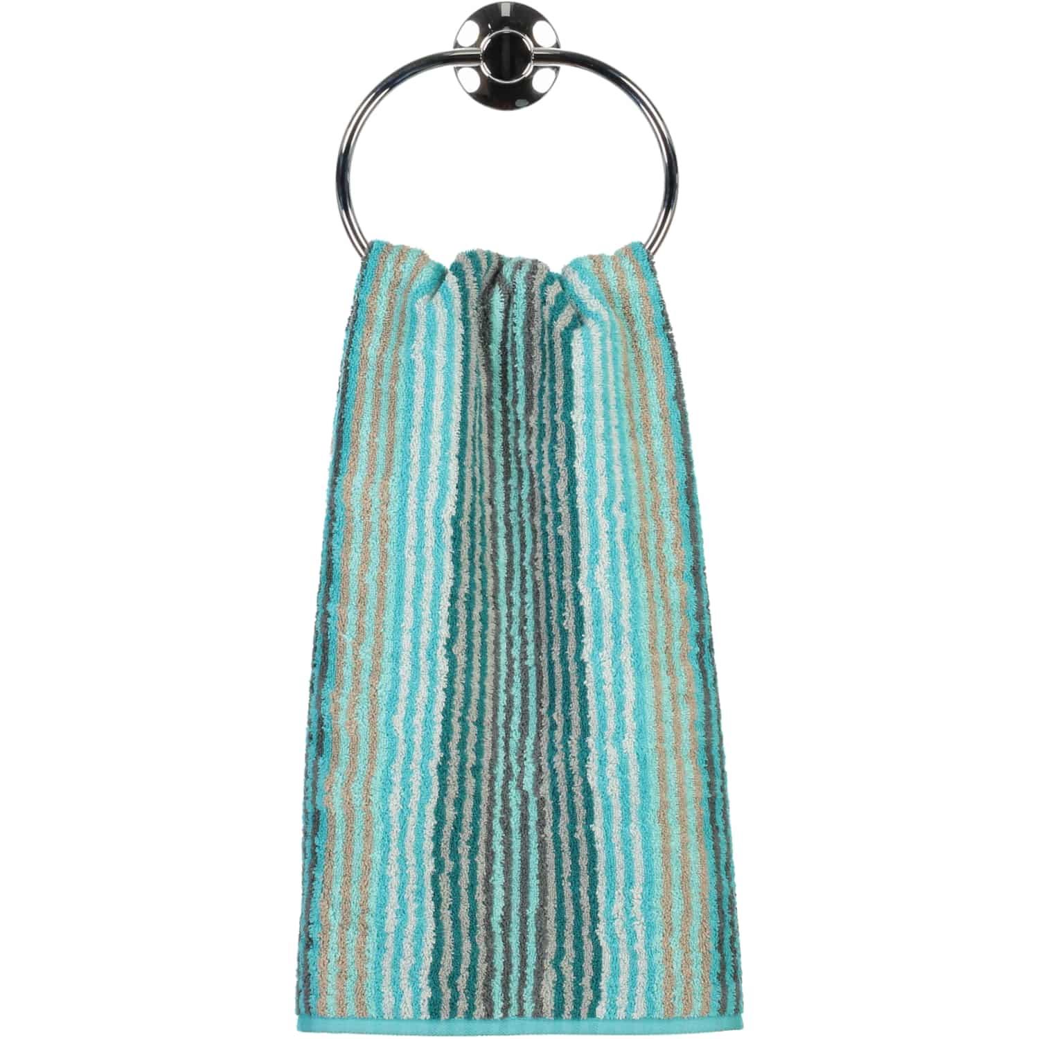 Полотенце для рук 50 х 100 см Turquoise Stripes Unique Cawo | https://grandposuda.com.ua
