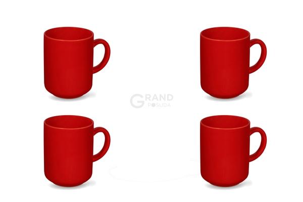 Friesland Набор кружек 0,4 л, 4 предмета, красный Happymix | https://grandposuda.com.ua
