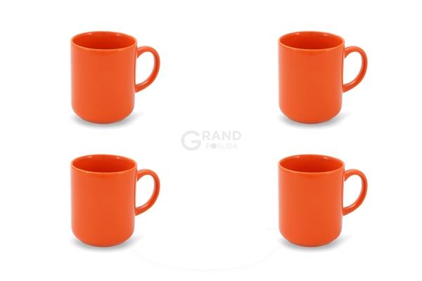 Friesland Набор кружек 0,25 л, 4 предмета, оранжевый Happymix | https://grandposuda.com.ua