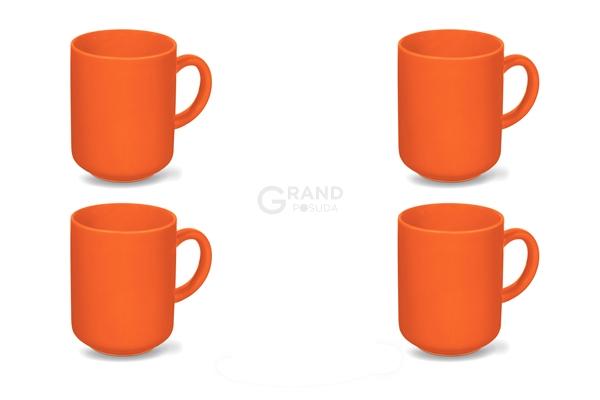 Friesland Набор кружек 0,4 л, 4 предмета, оранжевый Happymix | https://grandposuda.com.ua