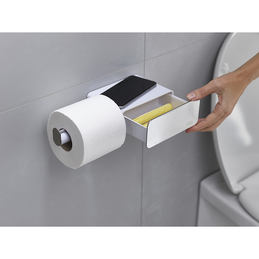 Joseph Joseph Держатель для туалетной бумаги с отсеком для хранения 28,5 х 6 х 11 см EasyStore Steel | https://grandposuda.com.ua