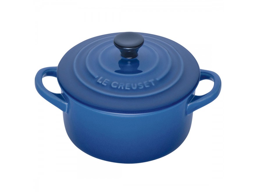 Le Creuset Мини-кокотница с крышкой 10 см, синяя Marseille | https://grandposuda.com.ua