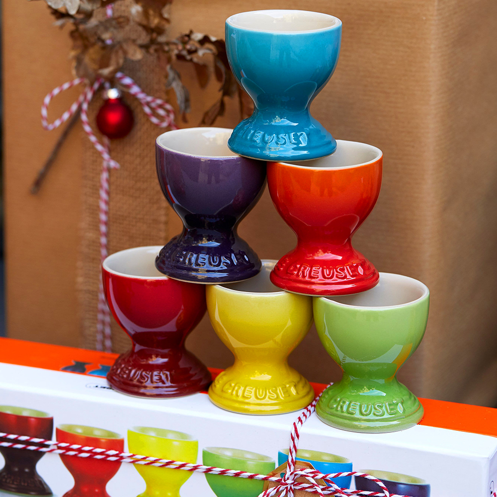 Le Creuset Набор подставок для яиц 6 предметов радуга Rainbow | https://grandposuda.com.ua