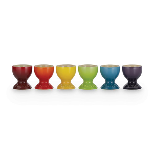 Le Creuset Набор подставок для яиц 6 предметов радуга Rainbow | https://grandposuda.com.ua