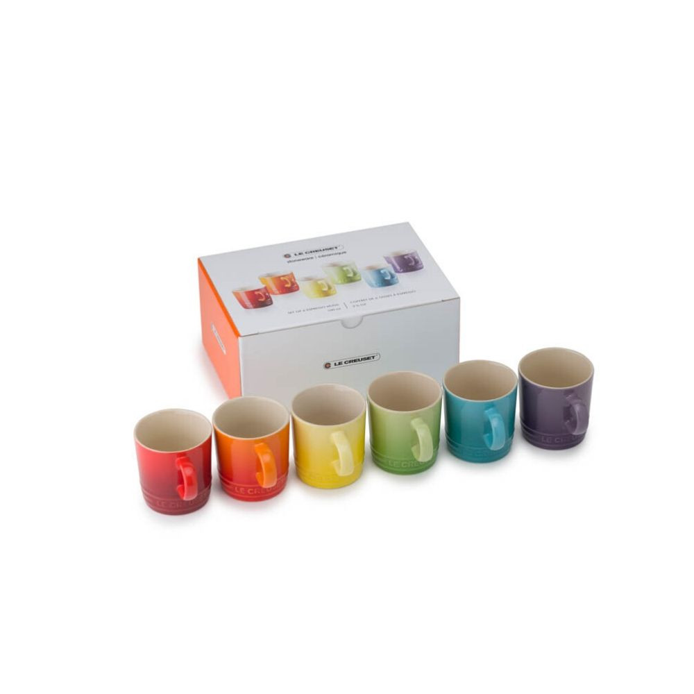 Le Creuset Набор кружек 100 мл, 6 предметов Set Regenbogen | https://grandposuda.com.ua