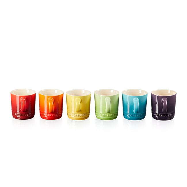 Le Creuset Набор кружек 100 мл, 6 предметов Set Regenbogen | https://grandposuda.com.ua