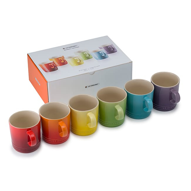 Le Creuset Набір кухлів 350 мл, 6 предметів Set Regenbogen | https://grandposuda.com.ua