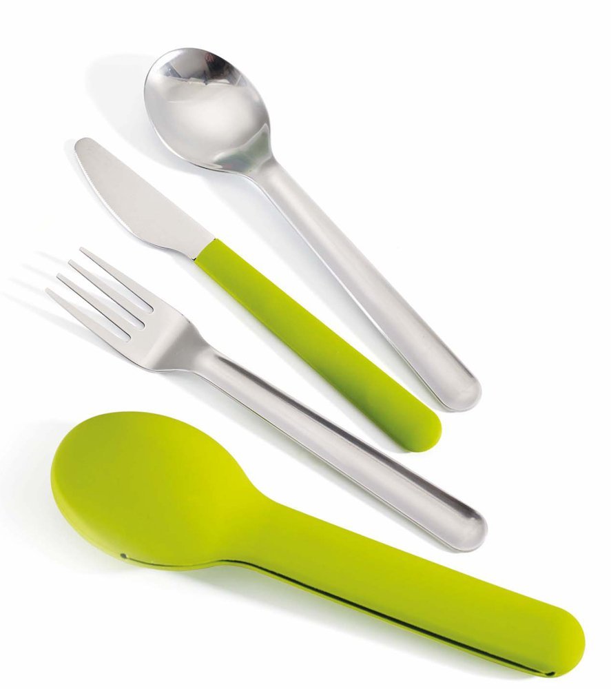Набір столових приборів зелений GoEat Space saving Joseph Joseh | https://grandposuda.com.ua