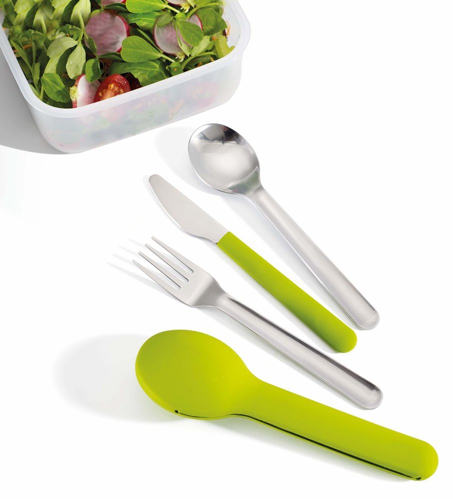 Набір столових приборів зелений GoEat Space saving Joseph Joseh | https://grandposuda.com.ua