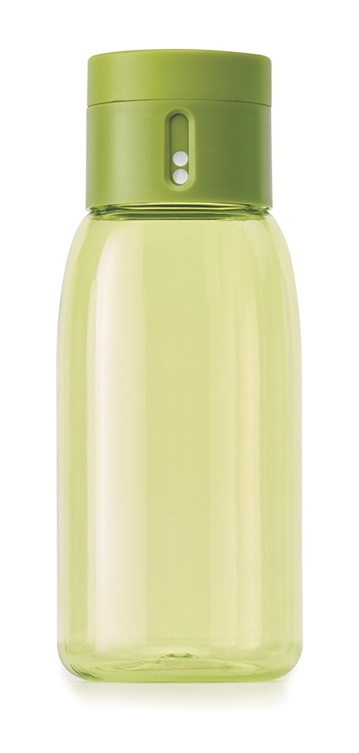 Joseph Joseph Бутылочка для воды со счетчиком количества выпитого объема зеленая Dot | https://grandposuda.com.ua