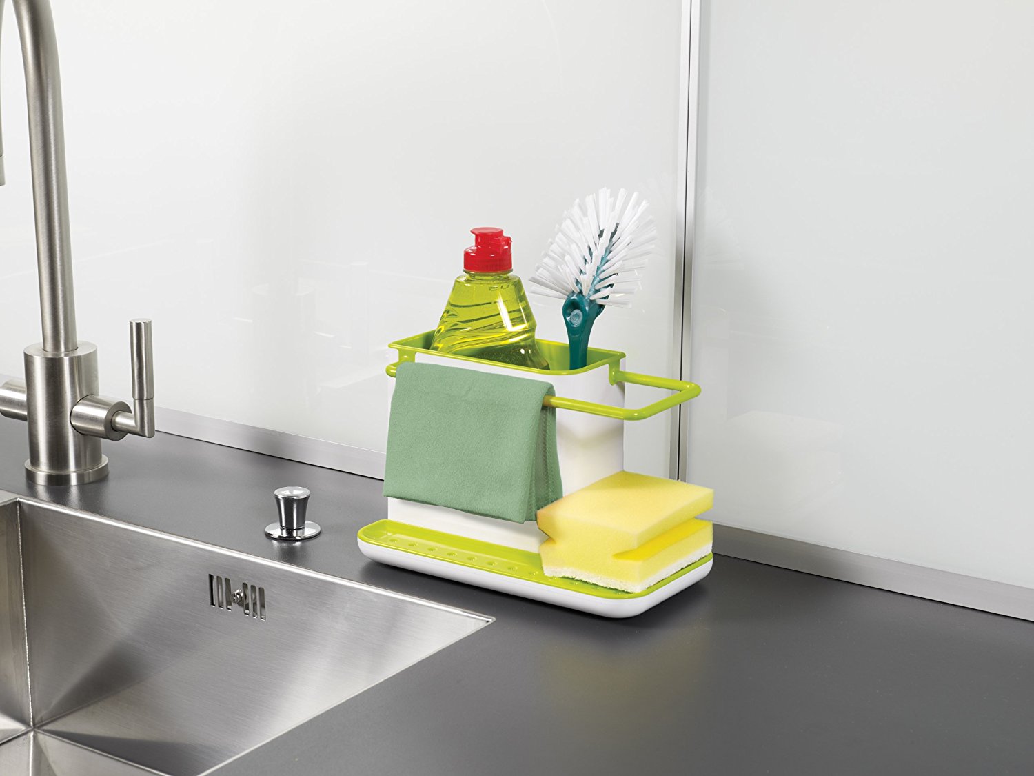 Joseph Joseph Органайзер для раковины бело-зеленый Caddy Sink Tidy | https://grandposuda.com.ua
