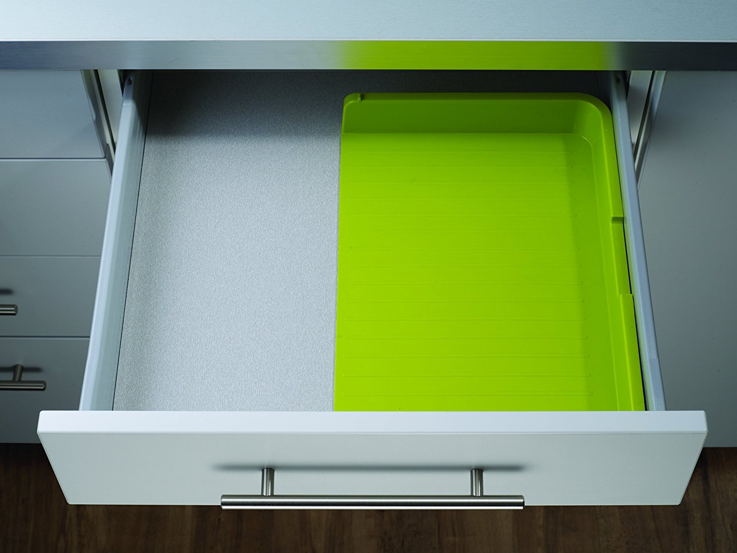 Joseph Joseph Ящик для хранения столовых приборов бело-зеленый Drawer Store | https://grandposuda.com.ua