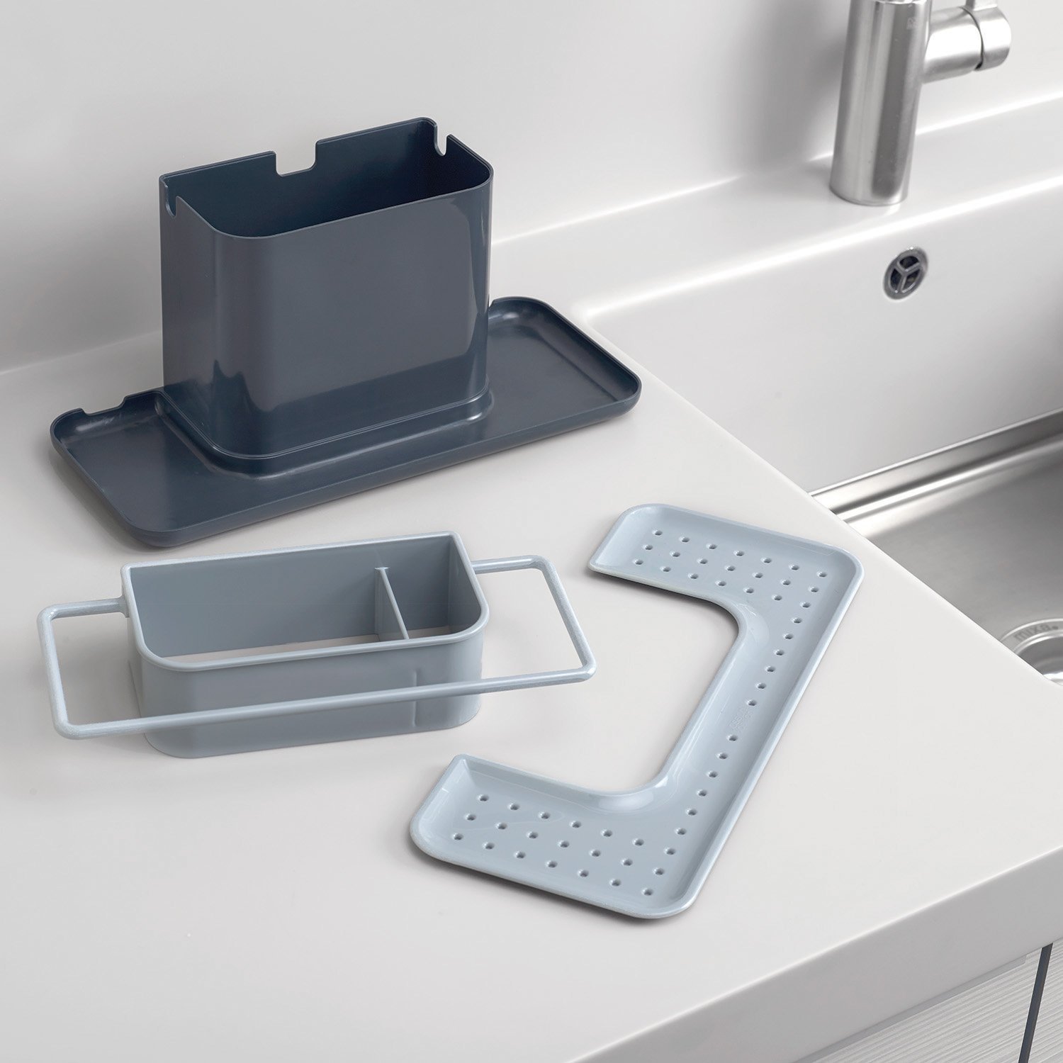 Joseph Joseph Органайзер для раковини сірий Caddy Large Sink | https://grandposuda.com.ua