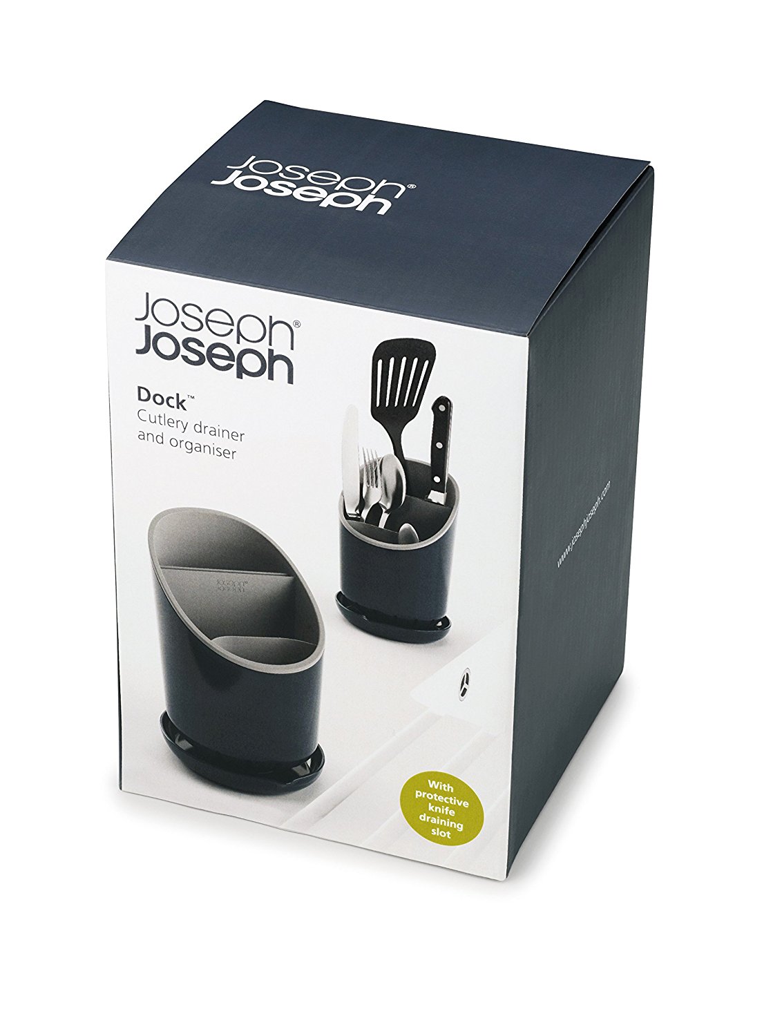 Joseph Joseph Органайзер для столових приборів зі зливом сірий Dock | https://grandposuda.com.ua