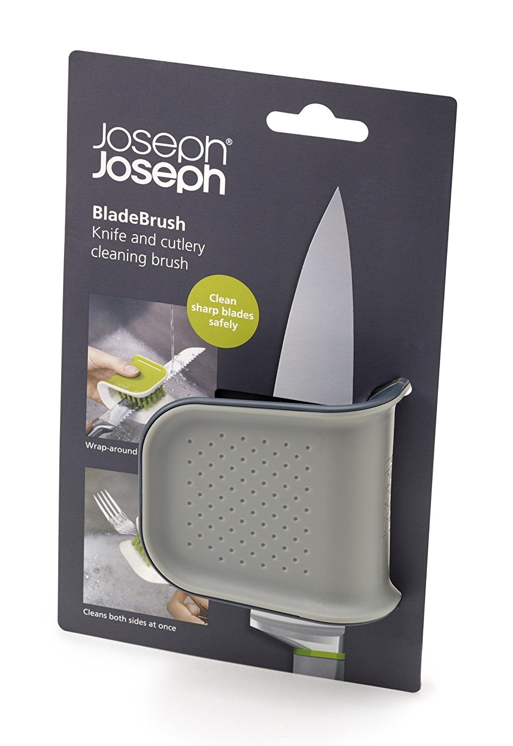 Joseph Joseph Щітка для миття столових приборів сіра Blade | https://grandposuda.com.ua