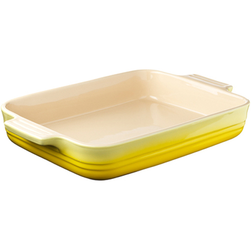 Le Creuset Блюдо прямоугольное 32 см, желтое | https://grandposuda.com.ua