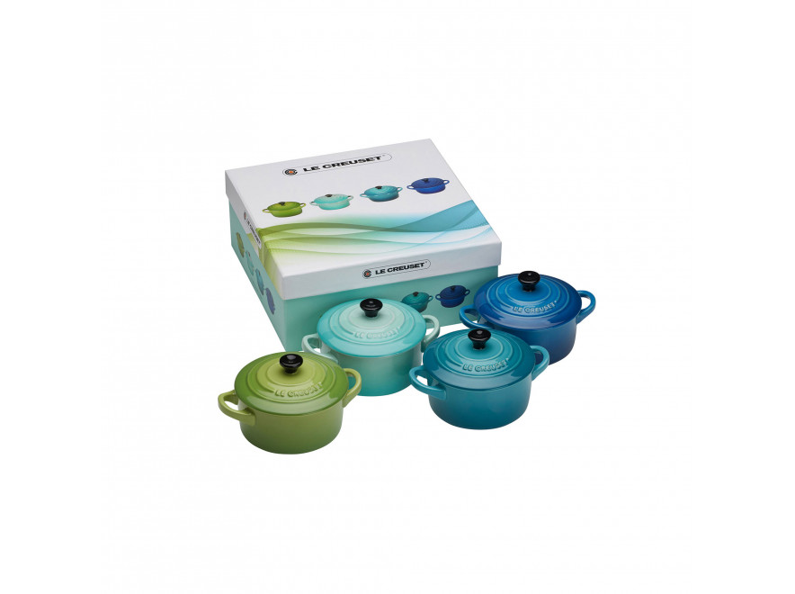Le Creuset Міні-каструля / жаровня 10 см набір 4 предмети Meeresbrise | https://grandposuda.com.ua