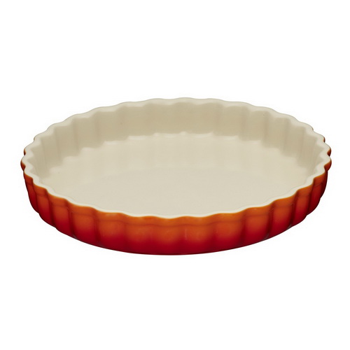 Le Creuset Блюдо круглое волнистое для запекания 24 см, оранжевое | https://grandposuda.com.ua