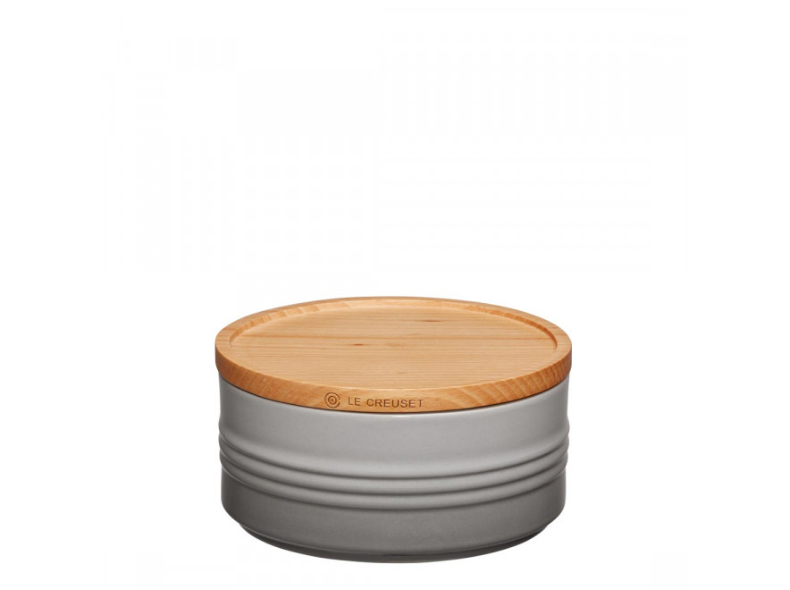Le Creuset Емкость для хранения с деревянной крышкой 6 см, Perlgrau | https://grandposuda.com.ua