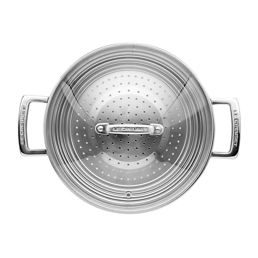 Le Creuset Паровая вставка со стеклянной крышкой 24 см Metal | https://grandposuda.com.ua