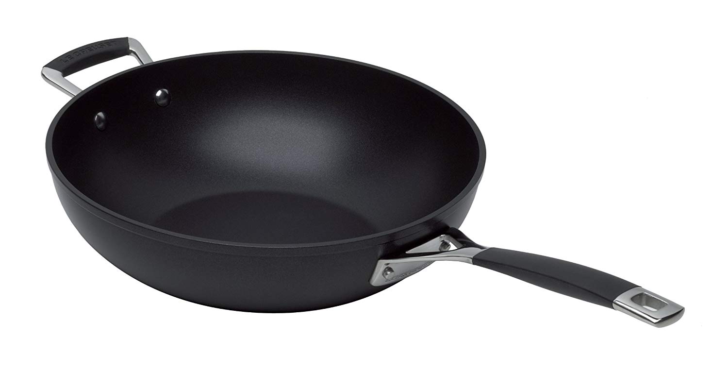 Le Creuset Сковорода Вок 30 см с силиконовой ручкой | https://grandposuda.com.ua
