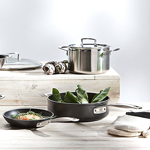 Le Creuset Сковорода 20 см с антипригарным покрытием черная 3-Ply Plus | https://grandposuda.com.ua