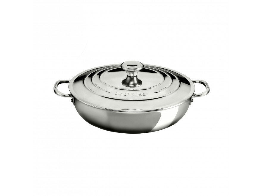 Le Creuset Профессиональная сковорода с крышкой 30 см 3 PLY PLUS | https://grandposuda.com.ua
