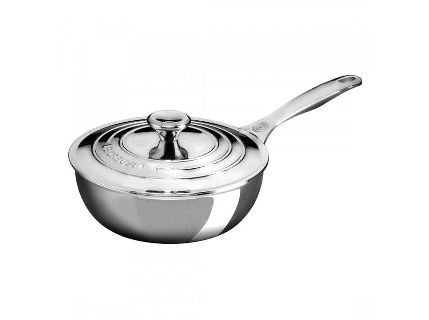 Le Creuset Профессиональная сковорода с крышкой 20 см 3 PLY PLUS | https://grandposuda.com.ua