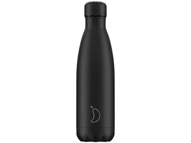 Вакуумная бутылка для воды 0,5 л, черная Monochrome All Black CHILLY'S | https://grandposuda.com.ua