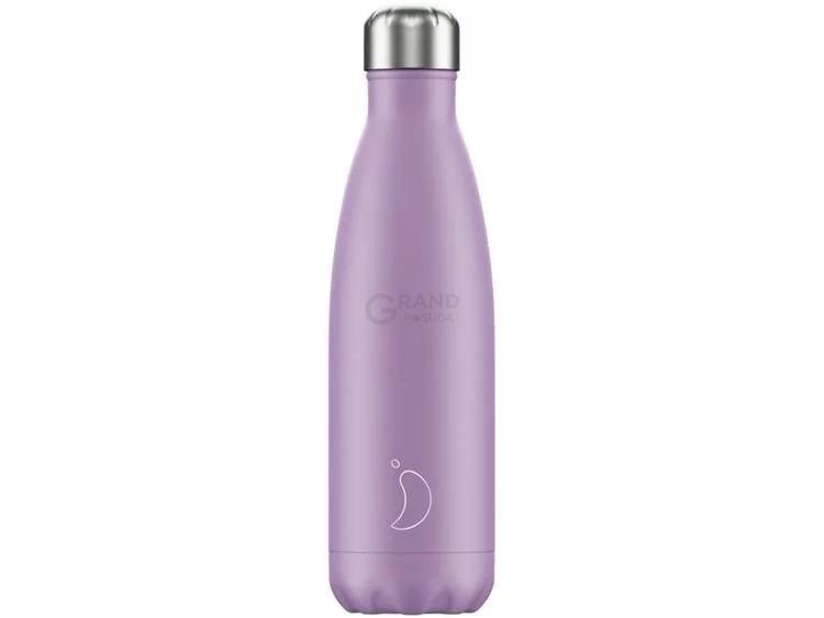 Вакуумна пляшка для води 0,5 л, фіолетова Pastel Purple CHILLYS | https://grandposuda.com.ua