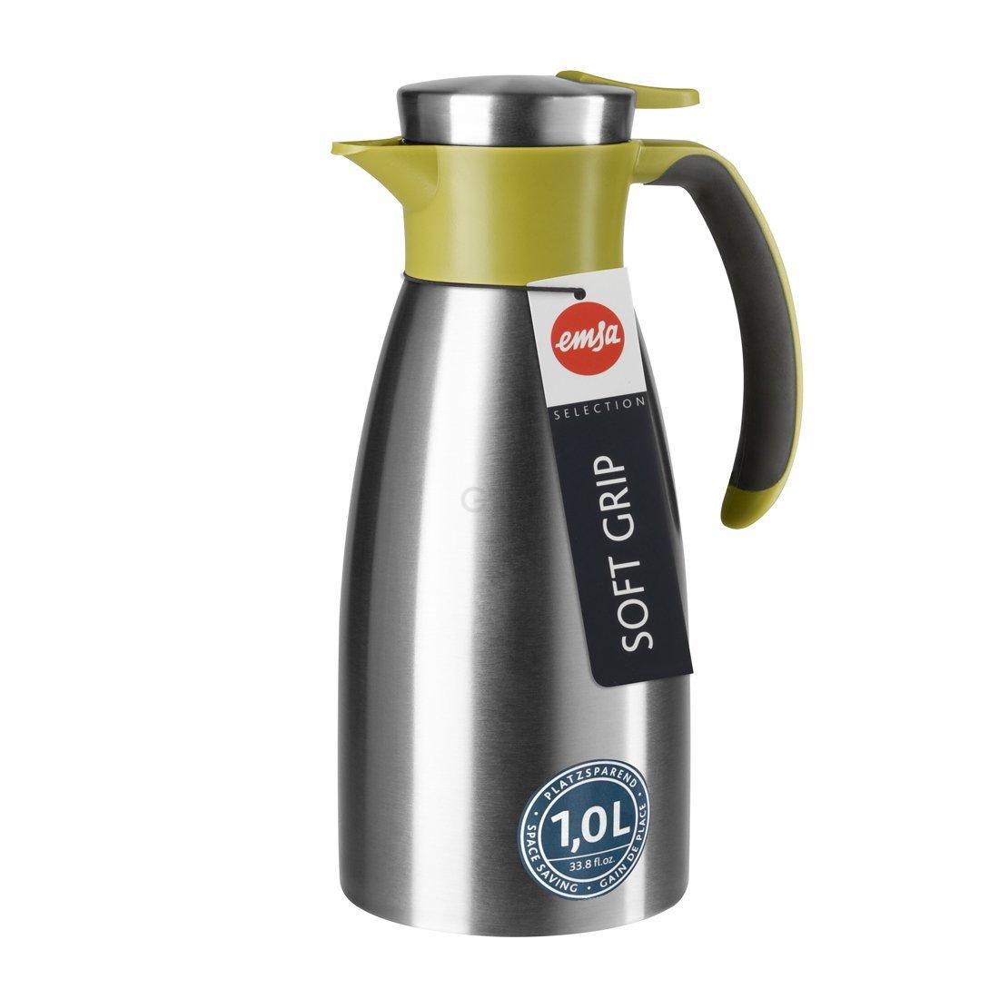 Термос-чайник 1 л зелений Soft Grip Emsa | https://grandposuda.com.ua