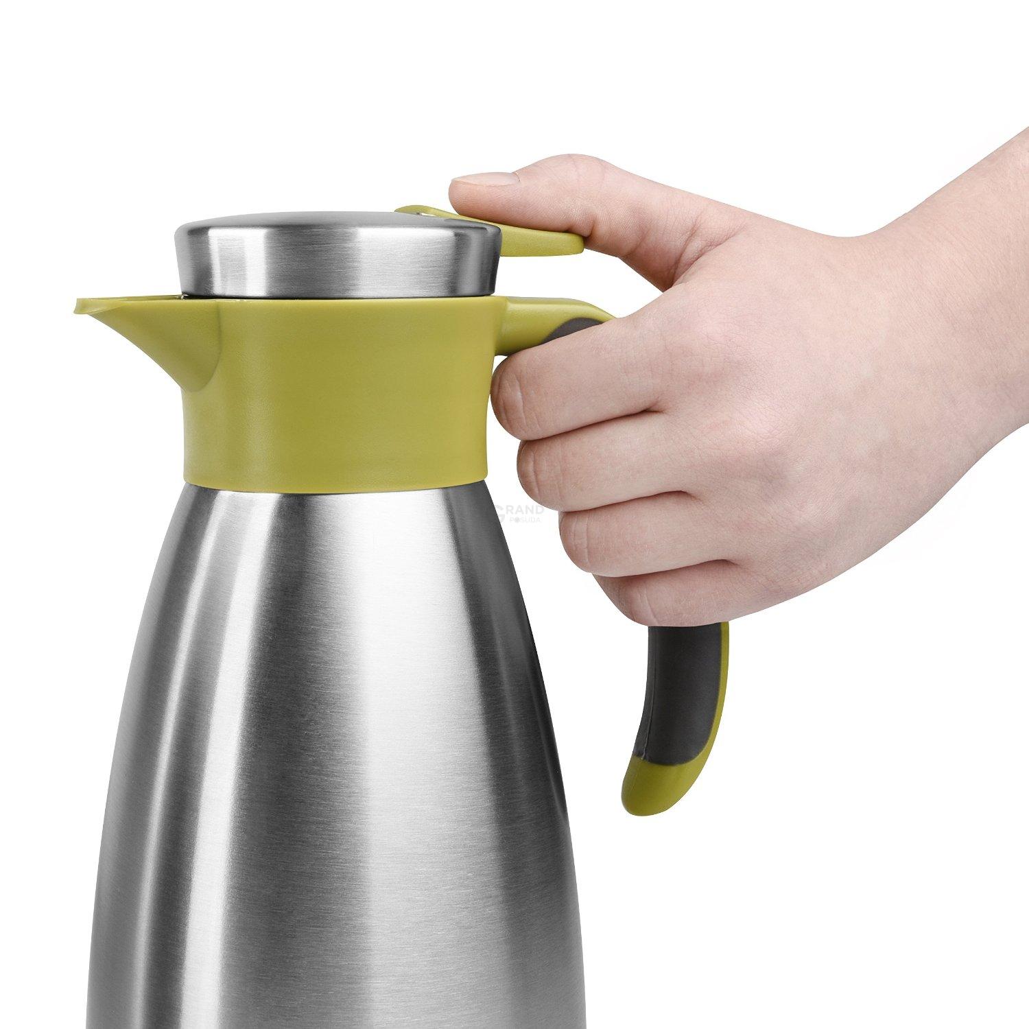 Термос-чайник 1 л зелений Soft Grip Emsa | https://grandposuda.com.ua