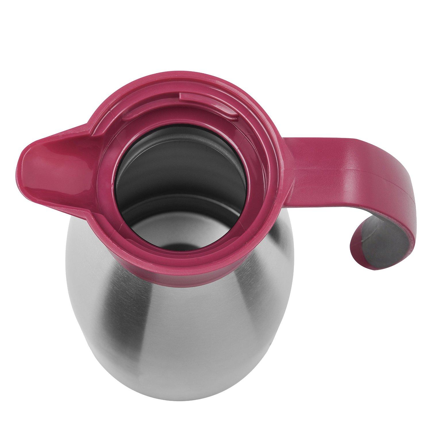 Термос-чайник 1,5 л малина Soft Grip Emsa | https://grandposuda.com.ua