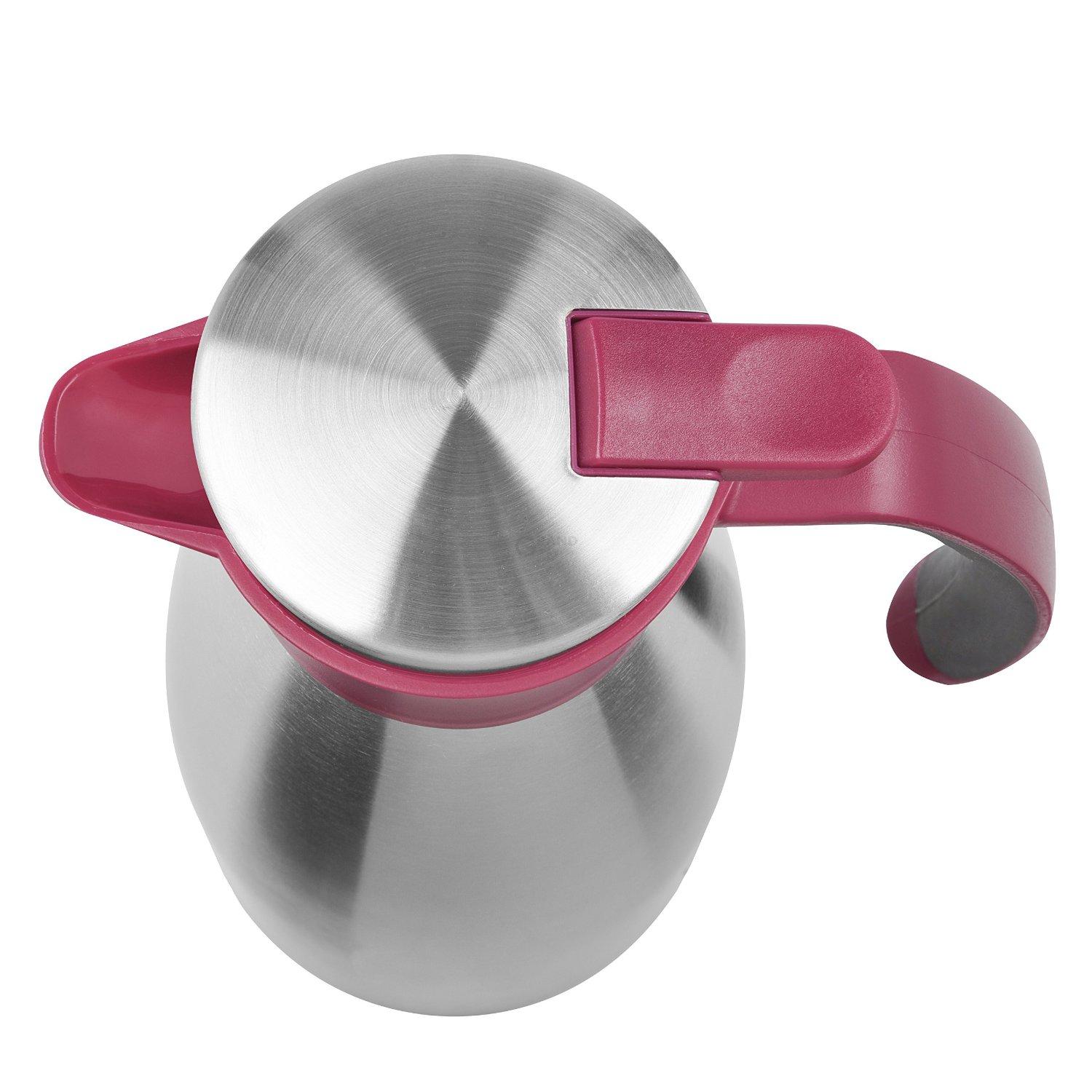 Термос-чайник 1,5 л малина Soft Grip Emsa | https://grandposuda.com.ua