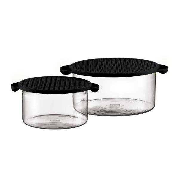 Bodum Набор емкостей с крышками, черный, 2 предмета, Hot Pot | https://grandposuda.com.ua