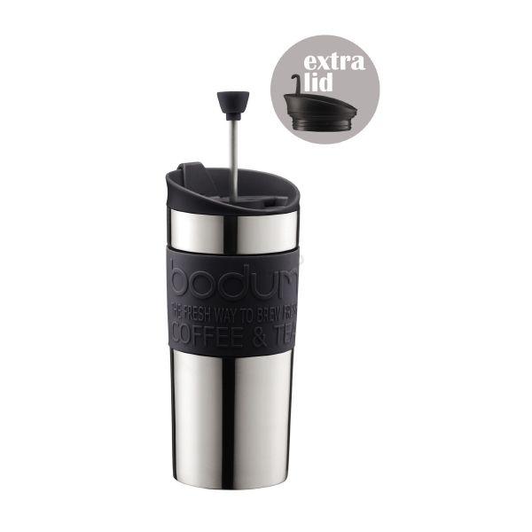 Bodum Кружка дорожная с крышкой черная, 0,35 л, Travel Press Bodum Кружка дорожная с крышкой черная, 0,35 л, Travel Press | https://grandposuda.com.ua