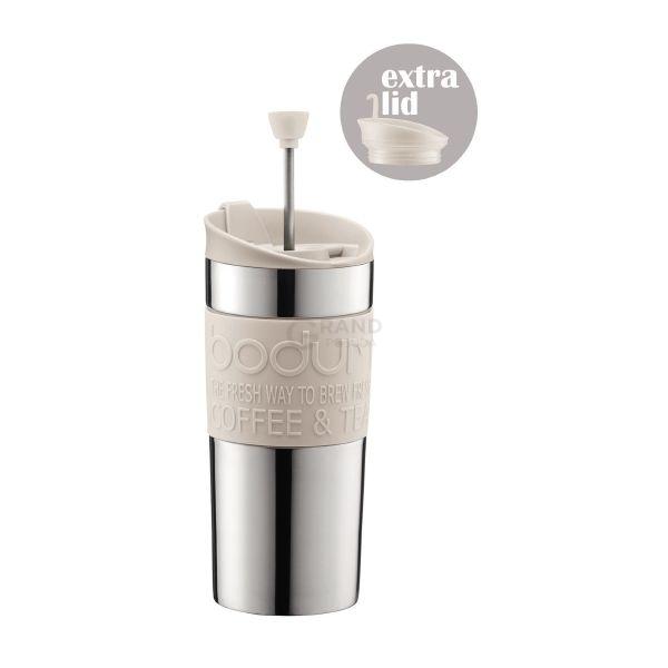 Bodum Кружка дорожная с крышкой молочная, 0,35 л, Travel Press Bodum Кружка дорожная с крышкой молочная, 0,35 л, Travel Press | https://grandposuda.com.ua