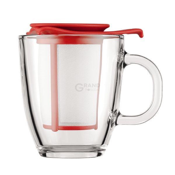 Bodum Кружка и сито красное, 0,35 л, Yo-Yo Bodum Кружка и сито красное, 0,35 л, Yo-Yo | https://grandposuda.com.ua