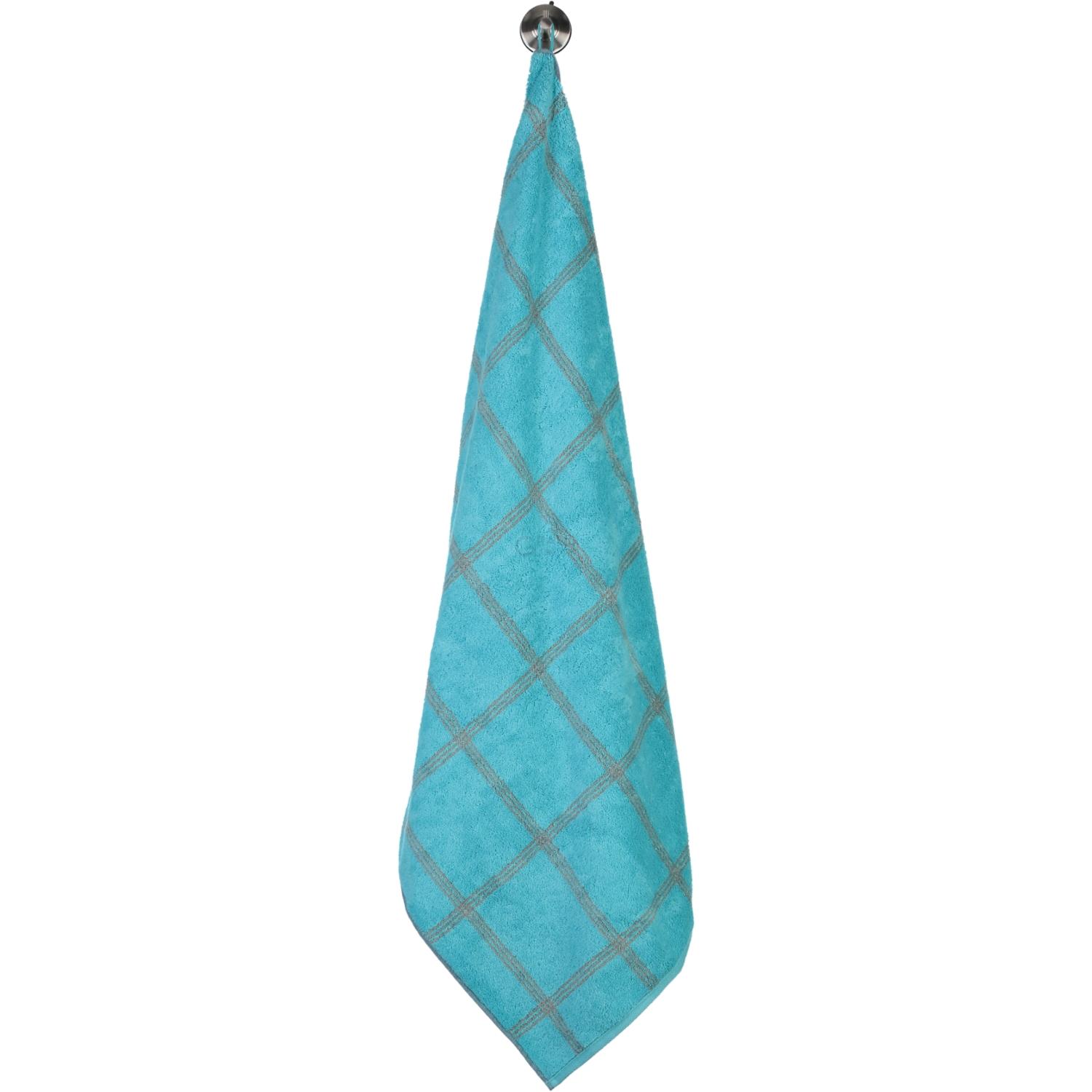 Полотенце для сауны 80 х 200 см Grafik Turquoise Two-Tone Cawo | https://grandposuda.com.ua