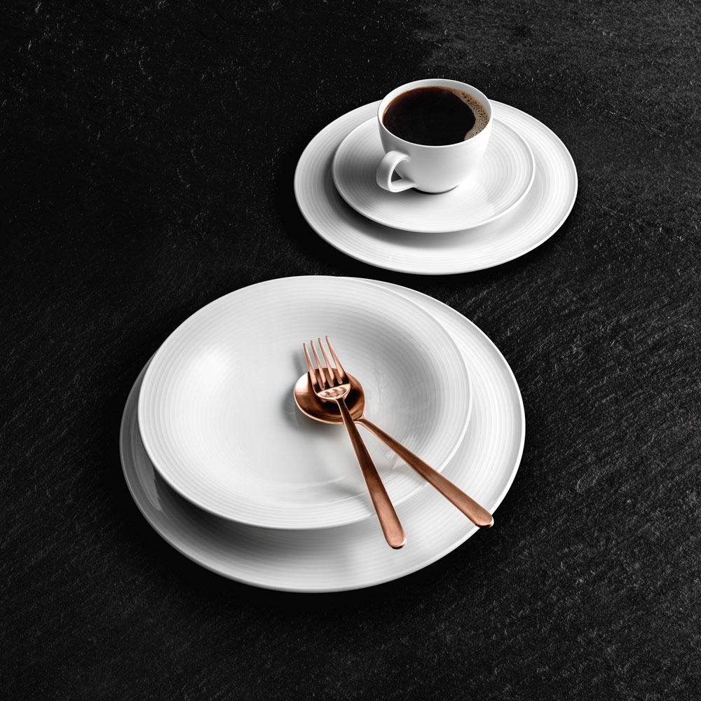 Seltmann Weiden Блюдце к чашке для чая / кофе 16,5 см белое Beat White | https://grandposuda.com.ua